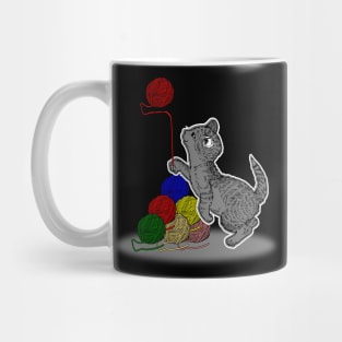 Cat Knitting Wool crochet Mug